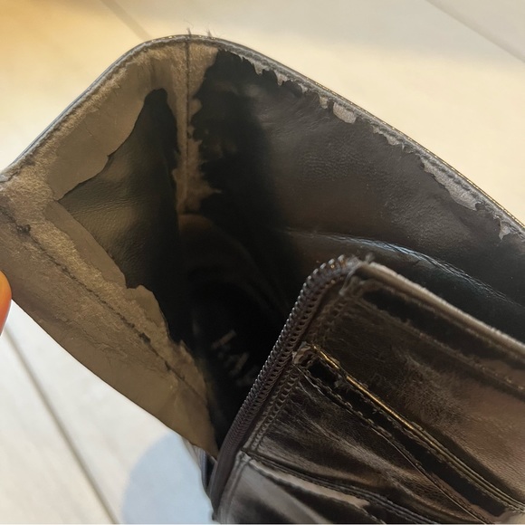 Lauren Ralph Lauren Black Leather Booties High Heel Patent Cap Toe Sz 8.5 - Picture 9 of 9